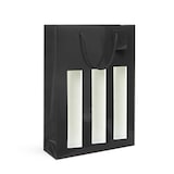 thumbnail of Saco 3 garrafas com janela de papel peliculado preto com pegas de cordão por 100 - Gimex