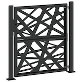 thumbnail of vidaXL Poort met lichtontwerp 105x106 cm staal zwart