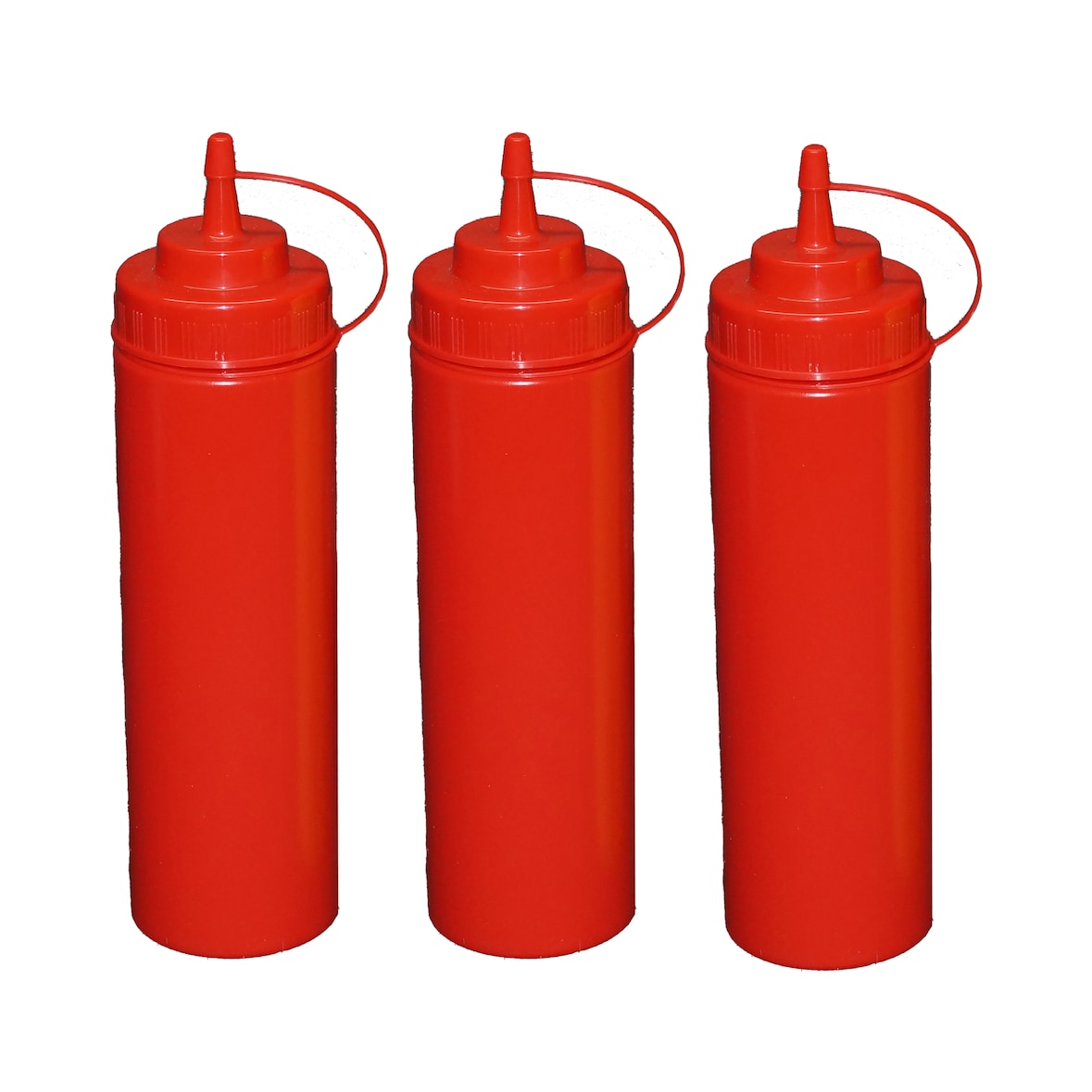 3 Stück rote Quetschflaschen 0,76Liter Dosierflasche Spenderflasche Dressingflasche