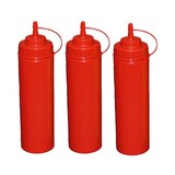 thumbnail of 3 Stück rote Quetschflaschen 0,76Liter Dosierflasche Spenderflasche Dressingflasche
