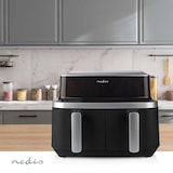 thumbnail of Nedis Doppelte Heißluftfritteuse - 2x4.2 l - Timer: 60 min - Anzahl voreingestellter Programme: 10 - Digital - Schwarz