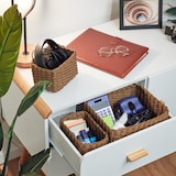 thumbnail of Relaxdays Aufbewahrungskorb geflochten, 3er Set, 2 Größen, Badezimmerkorb, Schrank & Regal, Papierseil, Dekokörbe, braun
