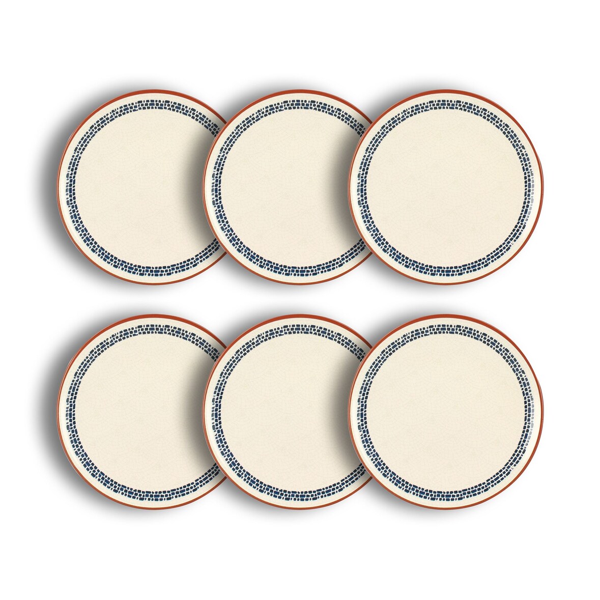 Novastyl - Lot 6 assiettes à dessert amatxi 20cm en faience blanc