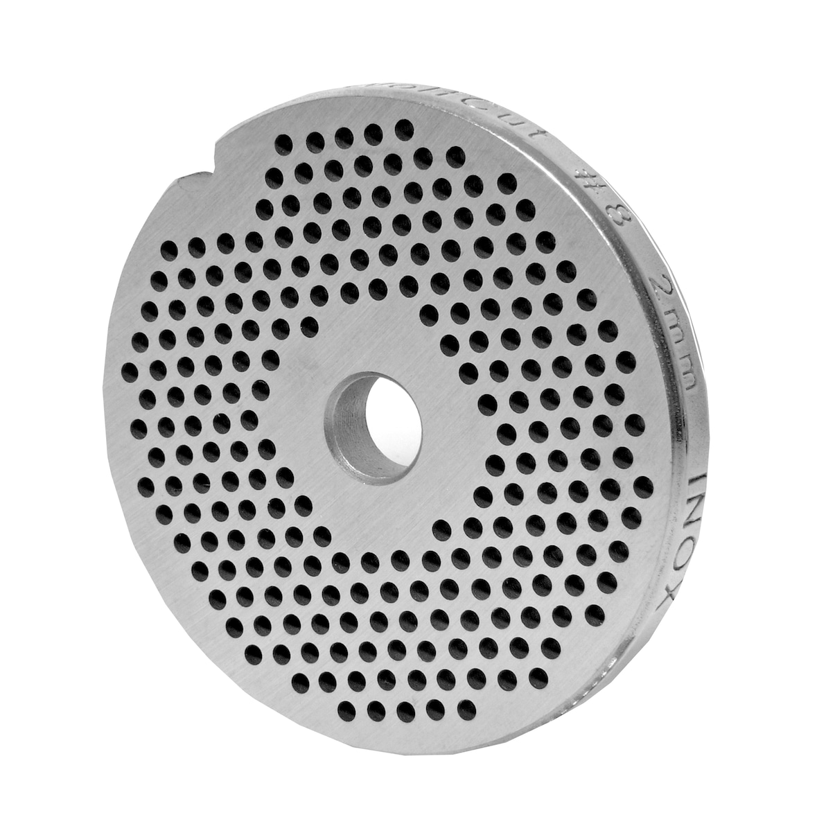 WOLFCUT Fleischwolfscheibe, Lochscheibe INOX-Stahl Größe 8 - 2,0 mm Bohrung kompatibel mit BOSCH MFW68660, MUM9 / ALEXANDERWERK 8 / GRAEF FW700 uvm.