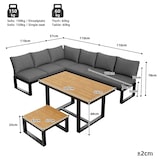 thumbnail of Merax Modulaire tuinloungeset 6-delig, verstelbare rugleuning, 2-in-1 bank & Liegefläche, met tafel & salontafel, grijs