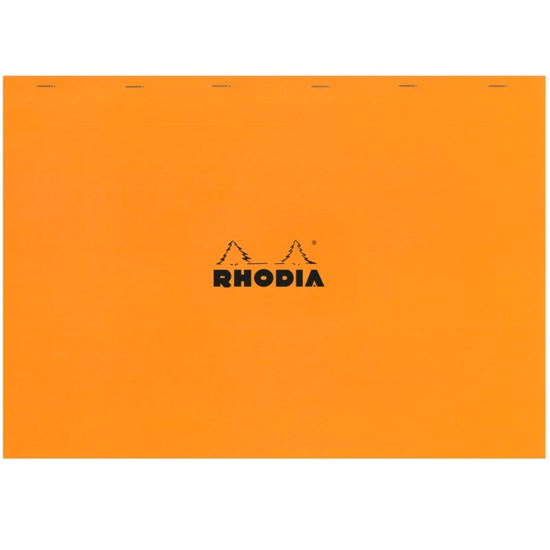 Lot de 5 Bloc N°38 orange format 420x318 / A3+, 80 feuilles 80 g/m² agrafées, quadrillé 5x5