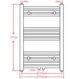 thumbnail of Handtuchheizkörper Warmwasser Gebogen Schwarz 500x764 mm