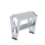 thumbnail of PROREGAL Klapppodest beidseitig begehbar | 2x2 Stufen | rutschfeste Kunststoffschuhe | Aluminium