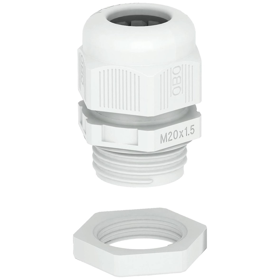 OBO Bettermann 2022768 Kabelverschraubung 1.5 mm Kunststoff, PA Lichtgrau 25 St.