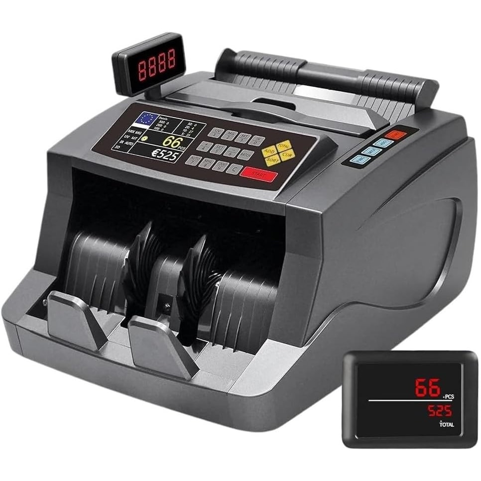 Contador y detector de Billetes falsos, Denominación Mixta Maquinas para Contar Billetes Mixtos, EUR, USD, GBP