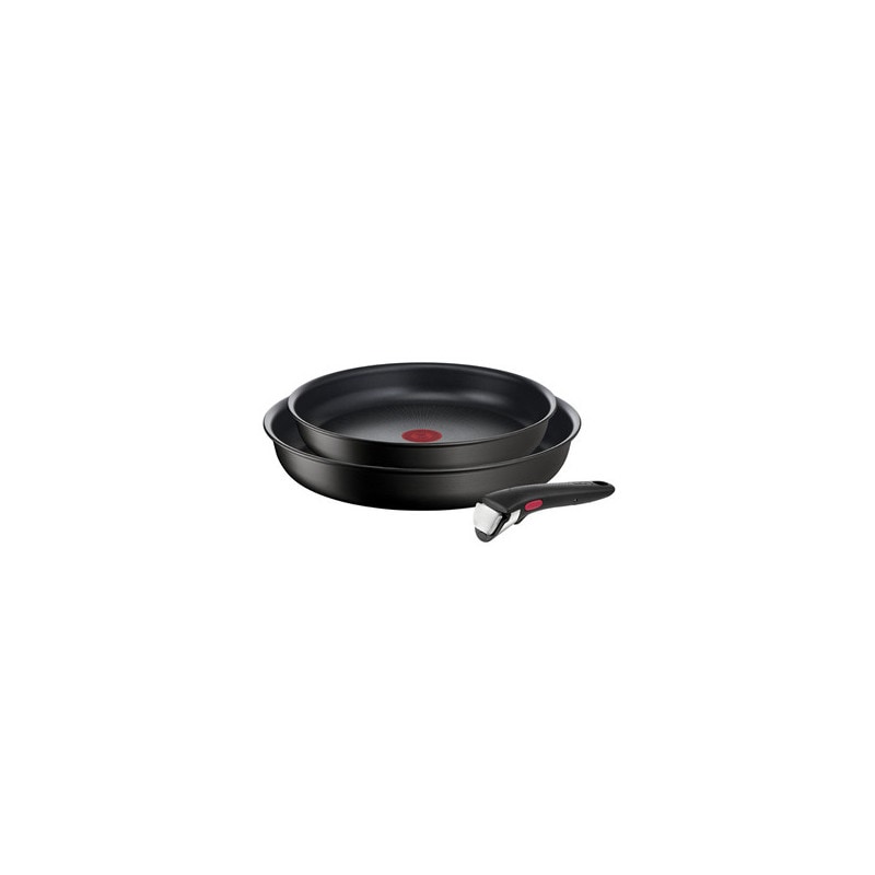 Poele Sauteuse Tefal Lot 2 Poeles 24 28 Cm + Poignee Amovible Ingenio Eco Resist L3979102