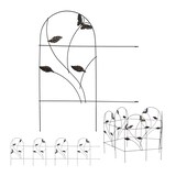 thumbnail of Relaxdays Beetzaun, 5-teilige Beetumrandung für Garten, Dekozaun Metall, Schmetterling Design, HxB: 46 x 250 cm, schwarz