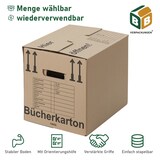 thumbnail of 250 x Bücherkarton Compact 40 kg Traglast stabiler Umzugskarton Bücherkiste Umzug 2-wellige Movebox BB-Verpackungen