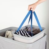 thumbnail of Max Home Cesto de roupa  56x40x67 cm 100 litros cinza claro com dois compartimentos e sacos removíveis