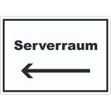 thumbnail of Serverraum Aufkleber mit Text und Richtungspfeil links Computer IT PC waagerecht A5 (148x210mm)