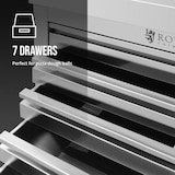 thumbnail of Royal Catering - RVS keukenkast met lades - 50 x 70 cm - 185 kg - 7 lades voor pizzadeeg - met achteropstand -