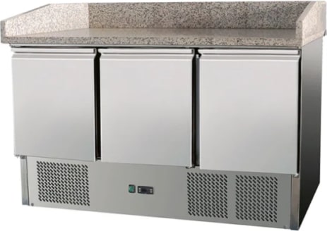 Gastro Pizzakühltisch Saladette Kühltisch Edelstahl 1400x700x1080mm 260 Liter