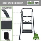 thumbnail of Trittleiter 3-stufig klappbar TÜV/GS 150 kg Anti-Rutsch Trittflächen Klapptritt Leiter in Anthrazit