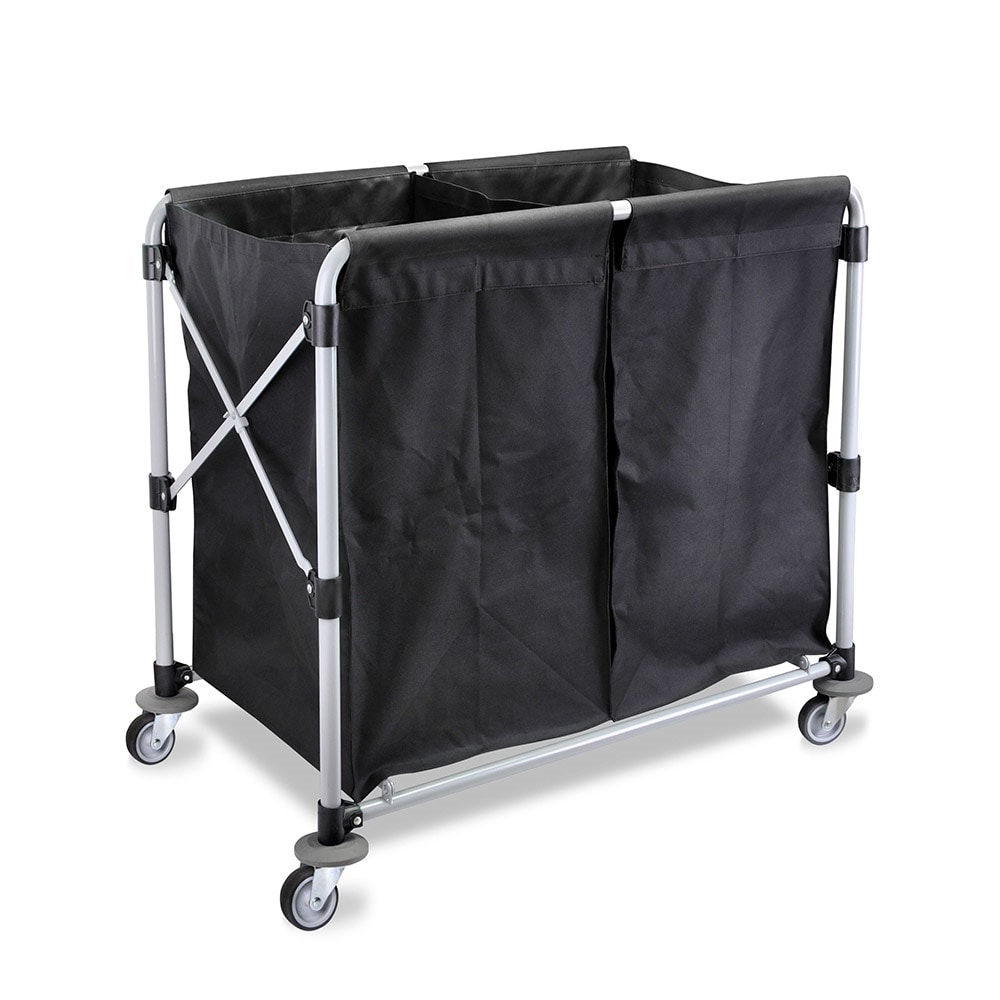 Garcia de Pou - Carrello Portabiancheria Pieghevole 'Arrow' 2 X 50 L 97X58X86 Cm Nero Acciaio