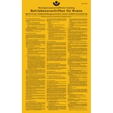 thumbnail of Aushang, Betriebsvorschriften für Krane gem. DGUV Vorschrift 52 - 275x450x0.45 mm Aluminium glatt