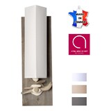 thumbnail of Lampe applique murale verticale en bois et galets "bord de mer" - Fabriquée à la main en France Blanc