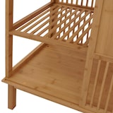 thumbnail of Scaffale a terra in bambù HWC-N81, mobile da bagno Mobile da bagno Scaffale da bagno Cassettiera, 3 ripiani Anta scorrevole FSC® 115x80x45cm