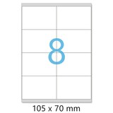 thumbnail of Lot de 1000 Planches A4 de 8 étiquettes multi-usages A7 format 105 x 70 mm = 8000 étiquettes