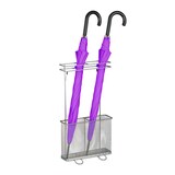 thumbnail of Relaxdays Regenschirmständer, HxBxT: 54 x 30,5 x 15 cm, Metall, eckiger Schirmständer für Regenschirme, modern, silber