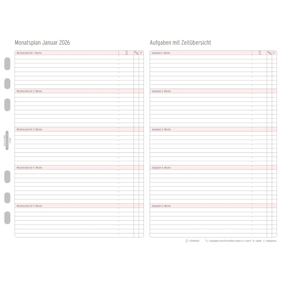 Monatsplan 1485x210mm 1M/1S