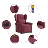 thumbnail of vidaXL Elektrischer Massagesessel mit Aufstehhilfe Weinrot Stoff