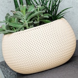thumbnail of Blumentopf mocca taupe Strickmuster Pflanztopf Pflanzkübel Blumenkübel Übertopf Taupe