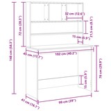 thumbnail of vidaXL Schreibtisch mit Regal Altholz-Optik 102x45x148cm Holzwerkstoff
