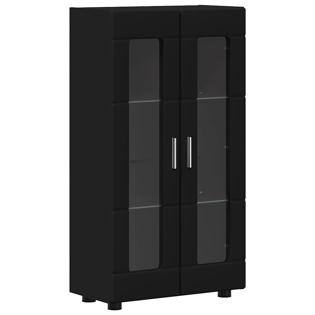 vidaXL Sideboard FLORIN Schwarz 55,5 x 29 x 103 cm Holzwerkstoff