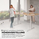 thumbnail of bümö elektrisch höhenverstellbarer Konferenztisch in Buche 220x103 cm, Gestell: Silber - Besprechungstisch rund-oval, großer elektrischer Meeting
