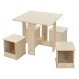 thumbnail of Joyz Kindersitzgruppe 5-teilig mit 1 Tisch & 4 Hockern, Kindermöbel Set aus Holz, Hocker mit Stauraum, Kindertisch Schreibtisch Maltisch für