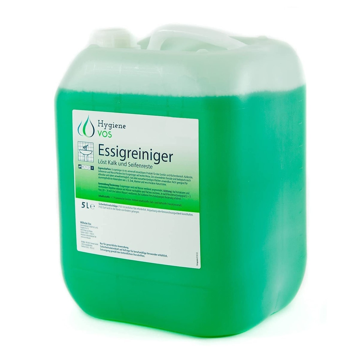 Hygiene VOS Essigreiniger 5L | Entkalker Allzweckreiniger | Sanitär & Küche | Phosphatfrei | Gastronomie, Hotels & Großküchen