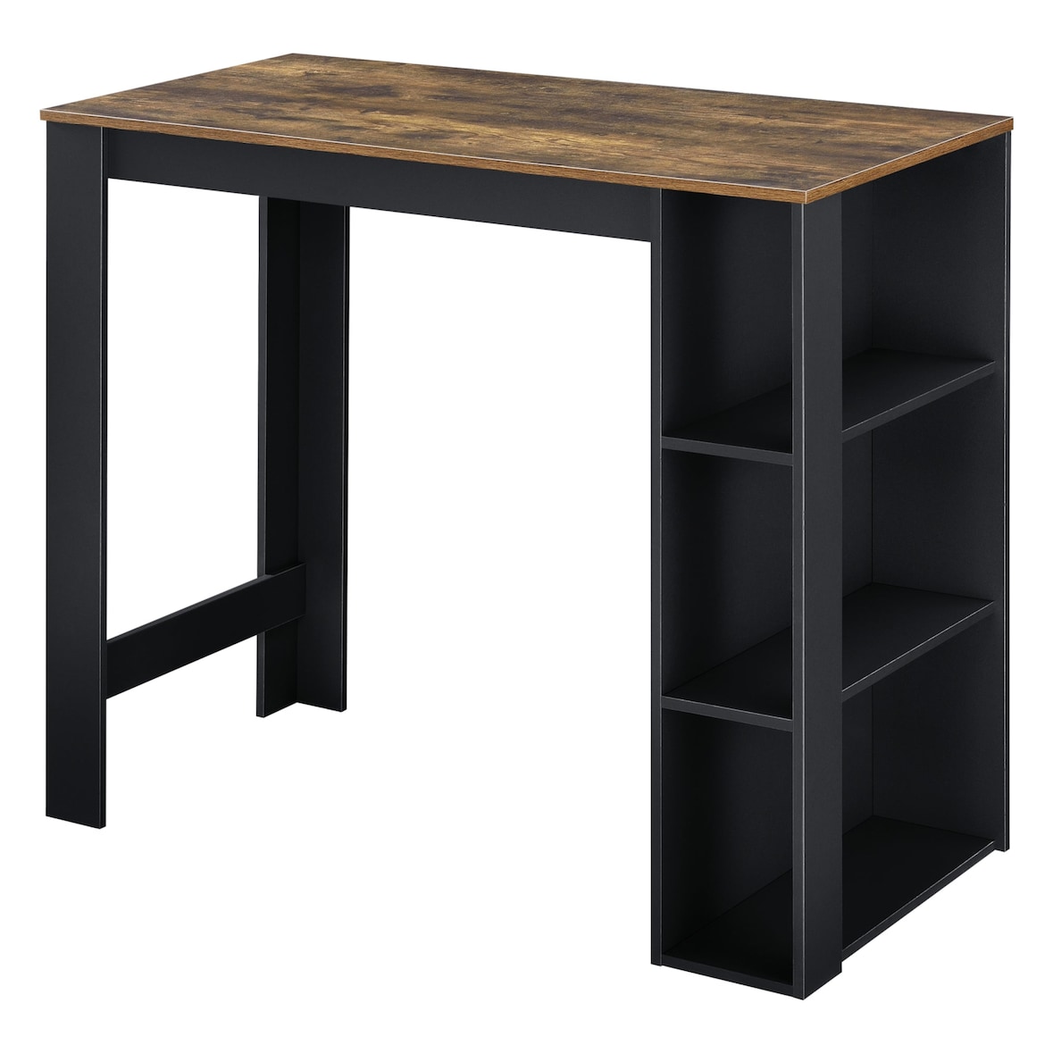 Helloshop26 - Table de bar design avec surfaces de rangement table bistrot avec 3 étagères panneaux de particules 110 x 50 x 103 cm 03_0006208