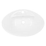 thumbnail of ML-Design Aufsatzwaschbecken Keramik Weiß glänzend 59 × 39,5 × 20,5 cm, oval, mit Abflussloch, inkl. Ablaufgarnitur – modernes Waschbecken