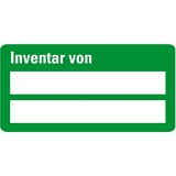 thumbnail of Inventaretikett Inventar von, zweizeilig, grün, Dokumentenfolie, 60x30mm, 9/Bogen