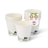thumbnail of BIOZOYG 50 Stück Kaffeebecher 150ml / 6oz Einwegbecher Pappbecher weiß mit Bedruckung, kompostierbar nachhaltig Partybecher Trinkbecher Biobecher