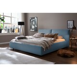 thumbnail of KAWOLA Bett HENRY Polsterbett Cord hellblau 160x200cm