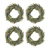 thumbnail of CREATIV green künstliche Pflanze Fichtenkranz mit Schnee, 25 cm, schnee, 4er Set
