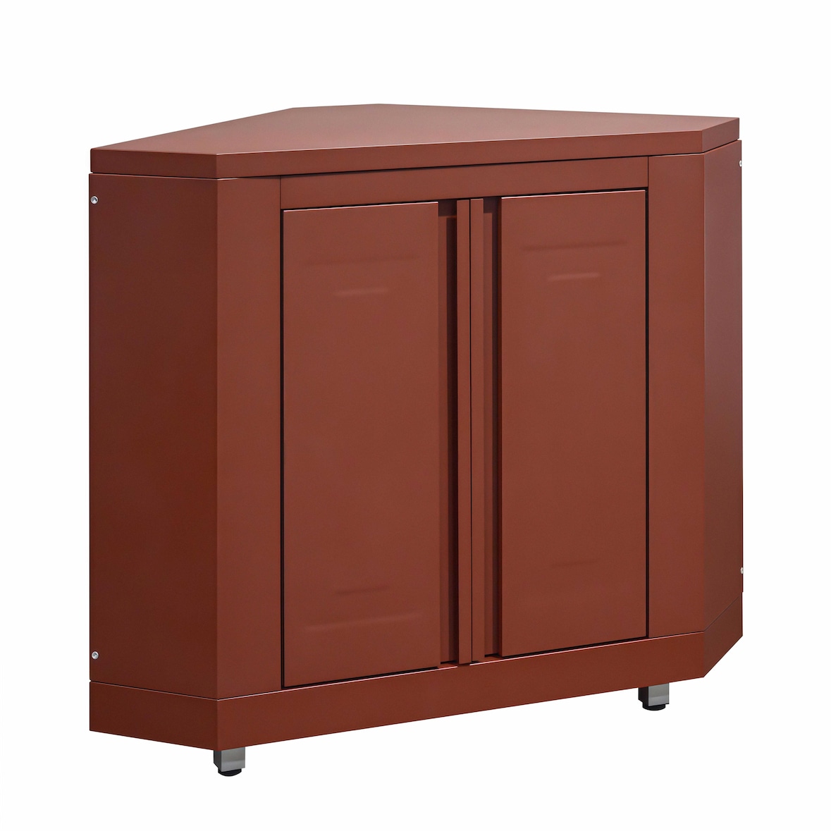 Oviala Meuble d'angle pour cuisine extérieure en acier 96 x 109 x 60 cm cm brique