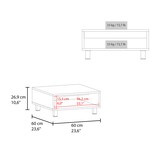 thumbnail of Mesa de centro Eclipse em melamina com prateleiras inferiores e 4 pés, branca, 26.9 cm X 60 cm X 60 cm