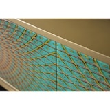 thumbnail of KAWOLA Lowboard LAGO TV-Board 4 Türen Glas grün Fuß Edelstahl goldfarben
