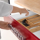 thumbnail of Relaxdays Besteckkasten, 6 Fächer, Bambus, Schubladenkasten für Besteck & Küchenutensilien, HBT: 5 x 30,5 x 43 cm, natur