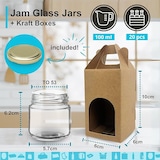 thumbnail of Set aus 20 Gläsern 100 ml mit goldfarbenem Deckel und Karton mit Sichtfenster