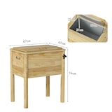 thumbnail of COSTWAY Houten Drankenkoeler, 51L Buiten Terras Koeler met 3 Handvatten & Flessenopener