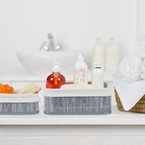 thumbnail of Relaxdays Aufbewahrungskorb 3er Set, Stoffbezug, Bambus, rechteckig, Bad, Accessoires, Spielzeug, Allzweckkorb, grau