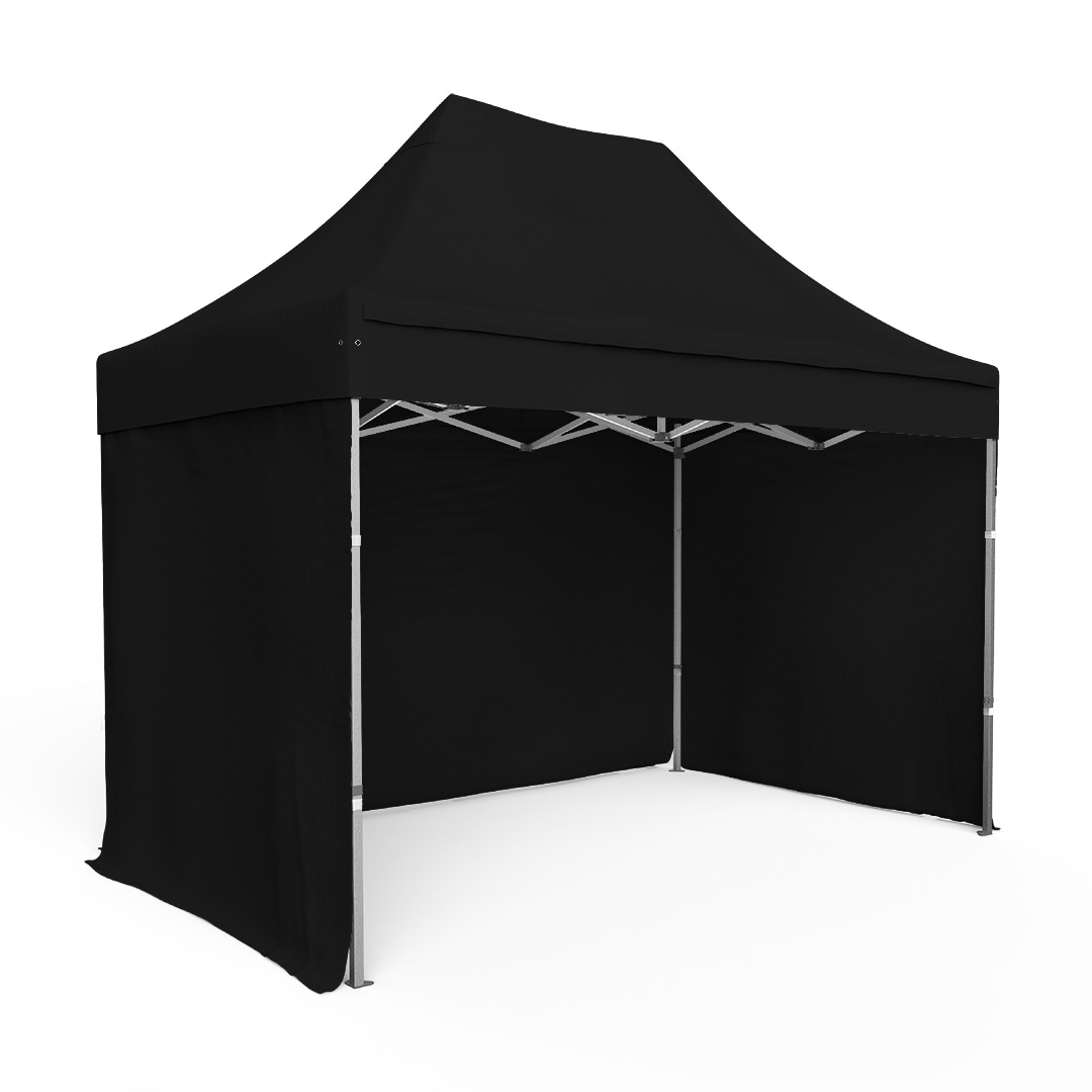 Tente pliante Barnum Aluminium 300x200cm - Noir + 3 murs offerts